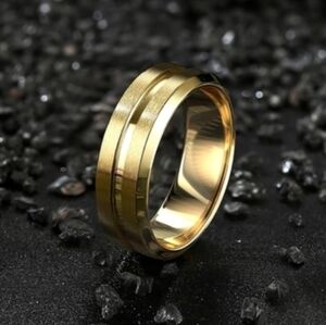 Stainless Steel Gold Wedding Band